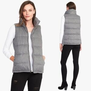 ➕ Old Navy Gray Quilted Frost Free Fleece Lined Puffer Vest Womens Plus Size XXL